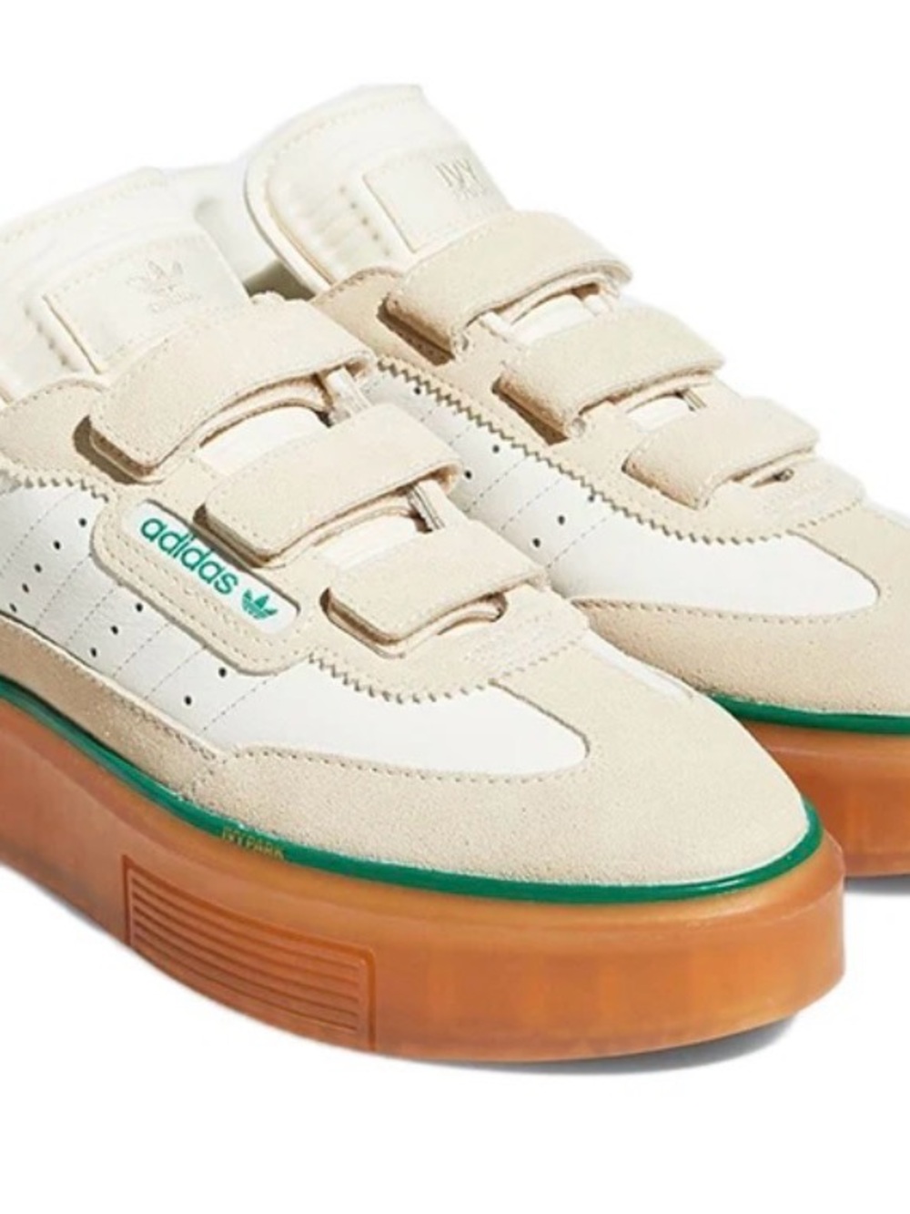 Adidas Ivy Park Super Sleek 3 strap V1, White w Gum sole